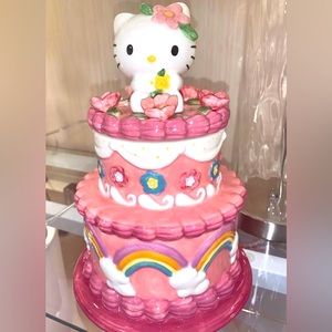 NEW!!!!!! HELLO KITTY BLUE SKY CAKE COOKIE JAR (VHTF)